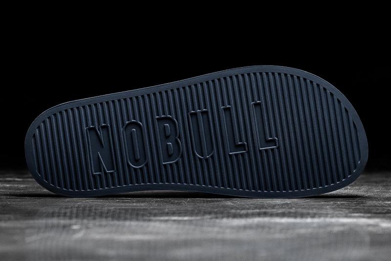 Navy Nobull Ivy Adjustabla Men's Slides | CA U1187Z